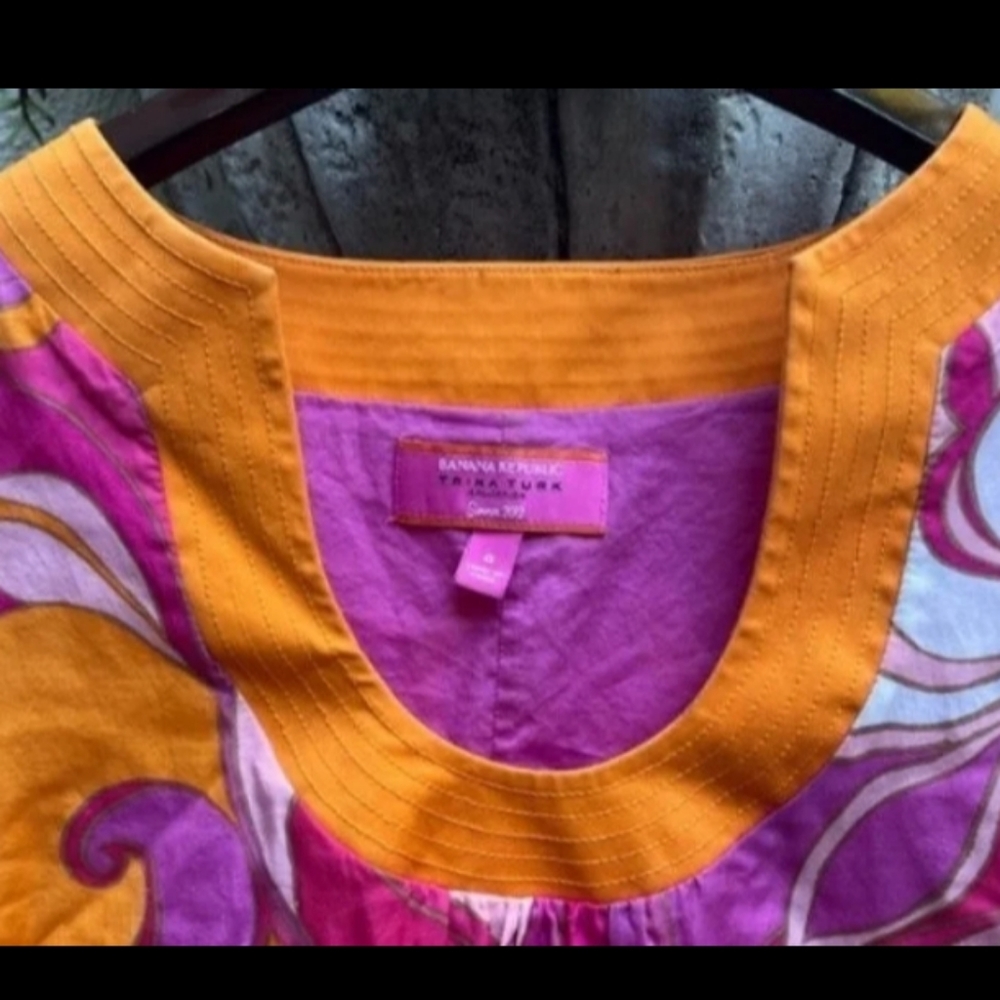 TRINA TURK Banana Repubkic Paisley Swirl Silk Blend Multicolored Dress NWOT - Picture 10 of 11